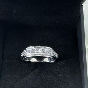 Men's Diamond Wedding Band 1/6ct tw 10K White Gold